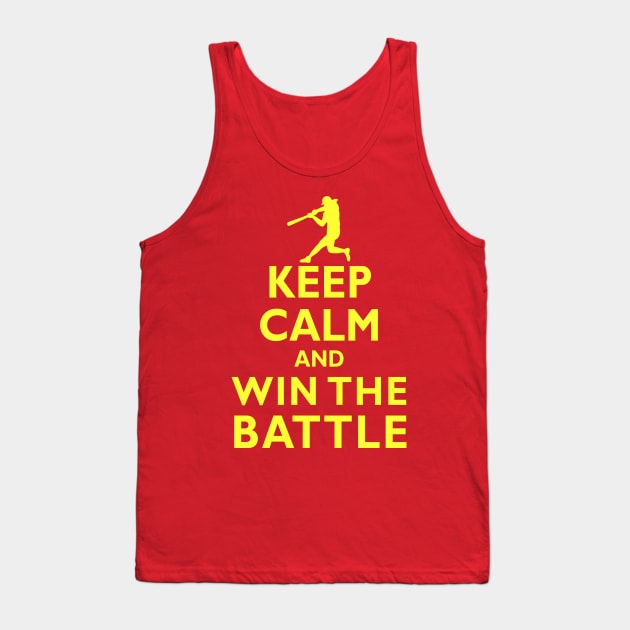 Keep Calm and Win the Battle Fast Pitch Softball Hitter Tank Top by TeeCreations